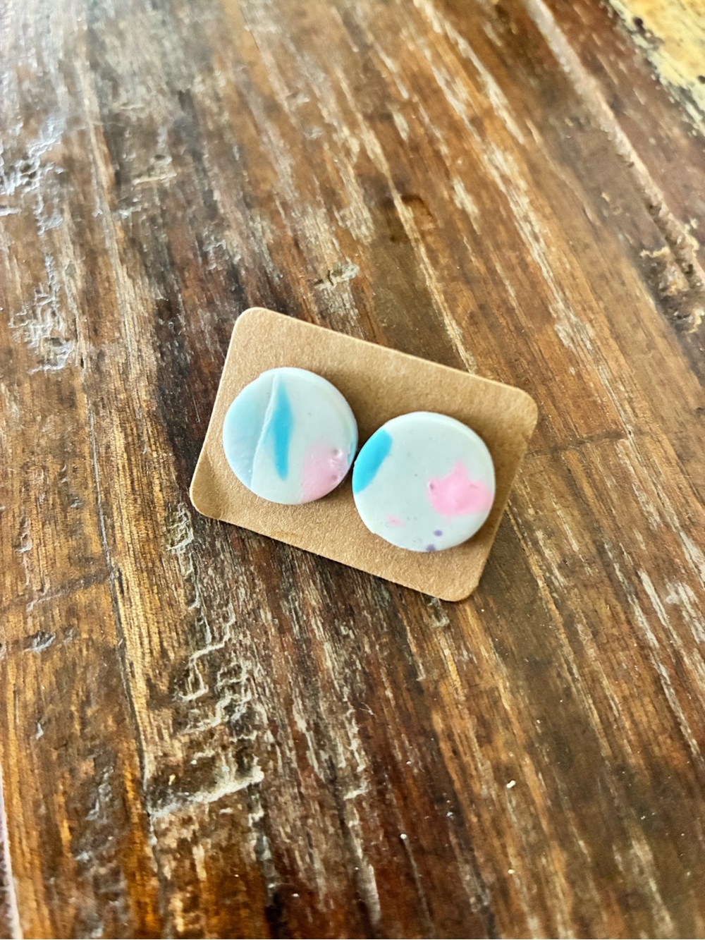 Pastel Circle Stud Earrings